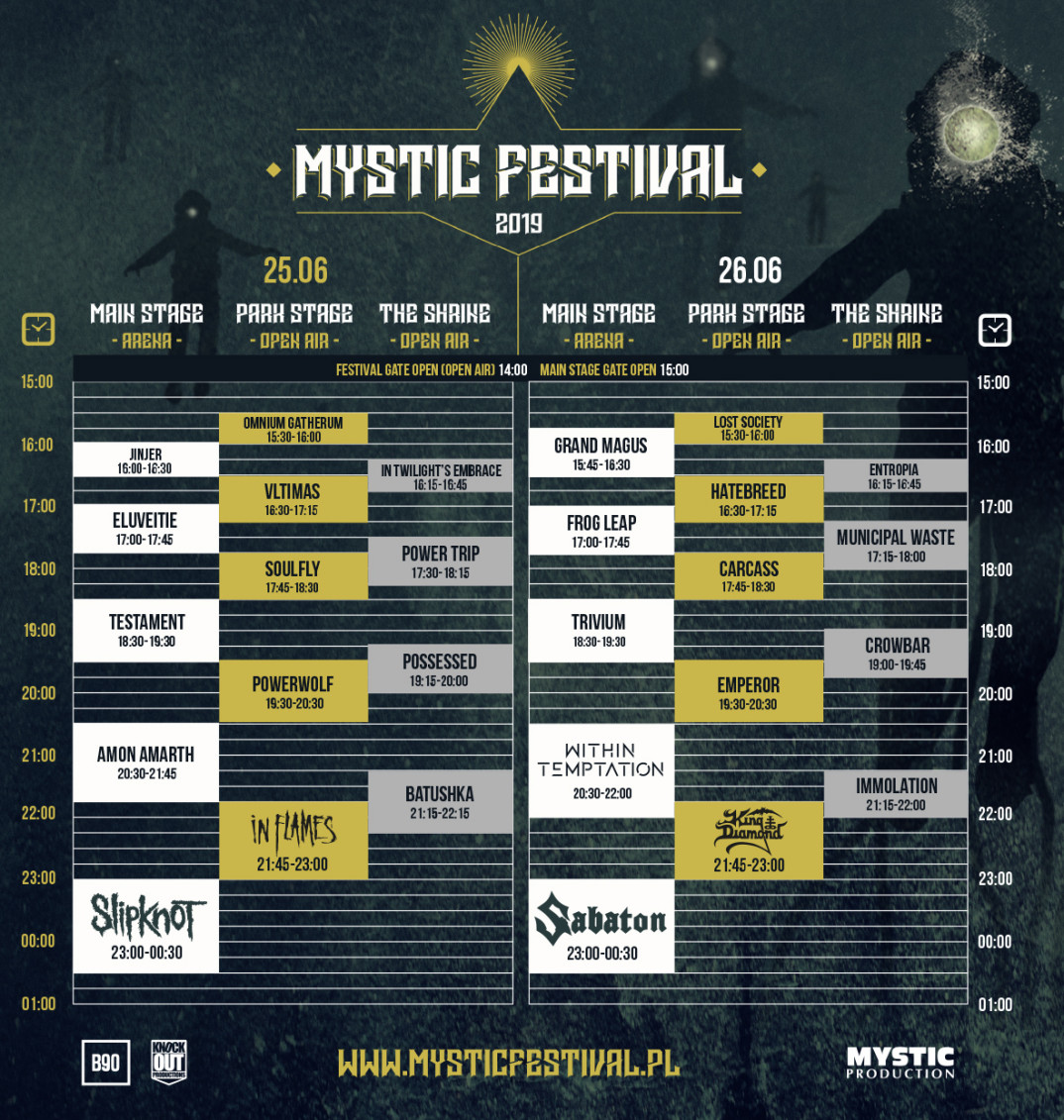 Pełny skład i czasówka Mystic Festival 2019